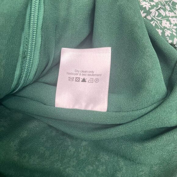 Veronica Beard Womens Marla Silk Floral Ruched Ruffled Mini Dress Green Size 8 - Picture 7 of 14